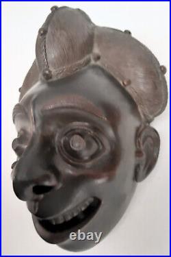 MAS44 SUPERBE MASQUE en BRONZE de FORGERON BAMOUN du CAMEROUN 1925 ARTS PREMIERS