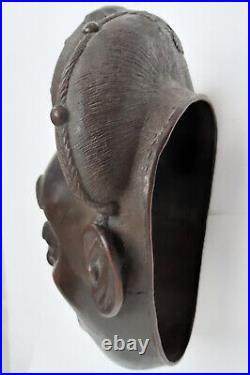 MAS44 SUPERBE MASQUE en BRONZE de FORGERON BAMOUN du CAMEROUN 1925 ARTS PREMIERS