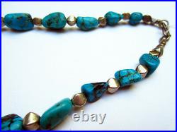Magnifique Collier en Turquoises véritables et perles d'argent Perse