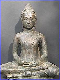 Majestueux Bouddha Khmer en Bronze, CAMBODGE