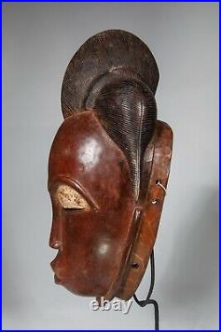 Masque Africain, Art Tribal Ancien Africain, Masque Baoulé, Rci D086c