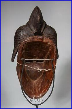 Masque Africain, Art Tribal Ancien Africain, Masque Baoulé, Rci D086c