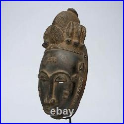 Masque Africain, Art Tribal Ancien Africain, Masque Baoulé, Rci D169
