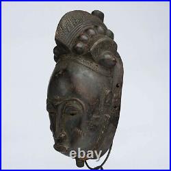 Masque Africain, Art Tribal Ethnique Africain, Masque Baoulé Rci D127