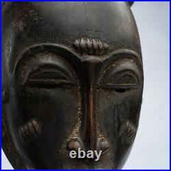 Masque Africain, Art Tribal Ethnique Africain, Masque Baoulé Rci D127