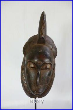 Masque Africain, Art Tribal Premier Africain, Masque Baoule, Baule Mask D119c