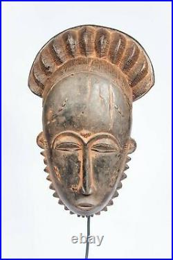 Masque Africain, Art Tribal Premier Africain, Masque Baoule, Baule Mask D126c
