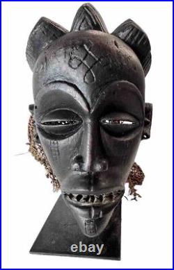 Masque Africain Noir Pounou Bois Punu Black Mask Wood