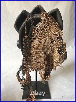 Masque Africain Noir Pounou Bois Punu Black Mask Wood