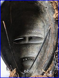 Masque Africain Noir Pounou Bois Punu Black Mask Wood