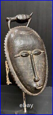 Masque Baoulé Cote D'ivoire Art Tribal Ancien Statuette Africaine Masque