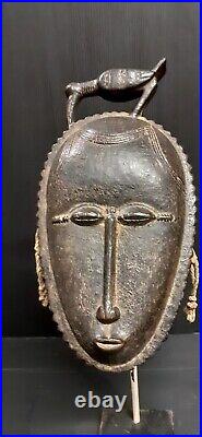 Masque Baoulé Cote D'ivoire Art Tribal Ancien Statuette Africaine Masque