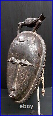 Masque Baoulé Cote D'ivoire Art Tribal Ancien Statuette Africaine Masque