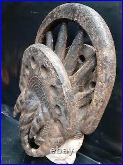 Masque Casque Ibo Nigeria Art Tribal Africain Ancien Statuette Africaine Masque