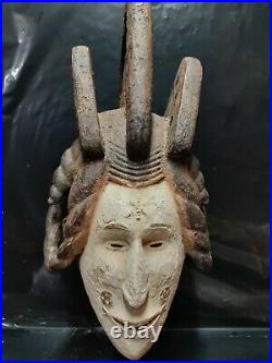 Masque Casque Ibo Nigeria Art Tribal Africain Ancien Statuette Africaine Masque