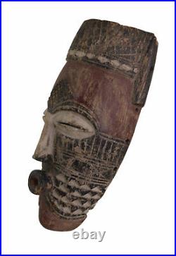 Masque Kuba africain Ngaady mwaash RDC bois 37 cm Art ethnique coutumier 17258