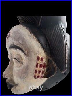 Masque Pounou Art Tribal Africain Ancien Statuette Africaine Masque Afrique