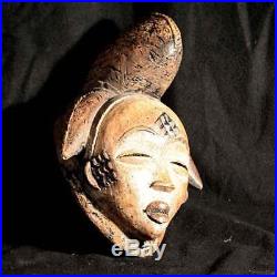 Masque Pounou Bois Ancien Afrique Ethnique Art Tribal Premier Baoule Dogon