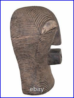 Masque Songye Kifwebe africain RDC bois 27 cm Art tribal coutumier 17251