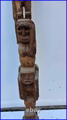 Masque Statuette africain Art Tribal 103cm