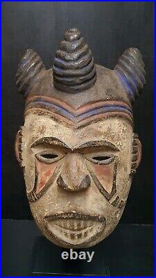 Masque africain Igbo Nigeria Art ethnique tribal 32cm De Longueur Ou Hauteur