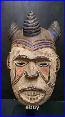 Masque africain Igbo Nigeria Art ethnique tribal 32cm De Longueur Ou Hauteur