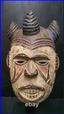 Masque africain Igbo Nigeria Art ethnique tribal 32cm De Longueur Ou Hauteur