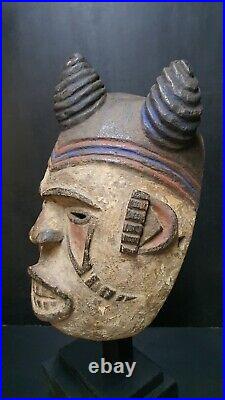 Masque africain Igbo Nigeria Art ethnique tribal 32cm De Longueur Ou Hauteur