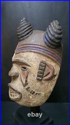 Masque africain Igbo Nigeria Art ethnique tribal 32cm De Longueur Ou Hauteur