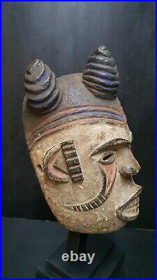 Masque africain Igbo Nigeria Art ethnique tribal 32cm De Longueur Ou Hauteur