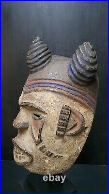 Masque africain Igbo Nigeria Art ethnique tribal 32cm De Longueur Ou Hauteur