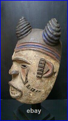 Masque africain Igbo Nigeria Art ethnique tribal 32cm De Longueur Ou Hauteur