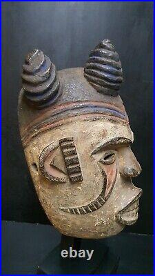 Masque africain Igbo Nigeria Art ethnique tribal 32cm De Longueur Ou Hauteur