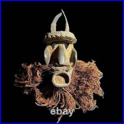 Masque africain antiquités art tribal Visage vintage Bois Sculpté vintage