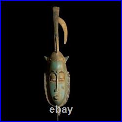 Masque africain de la tribu Guru Tribe Art vintage Baule Mask Wall Tribal-9822