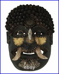Masque nepalais Jhakri Chamane des montagnes Art coutumier tantrique Nepal 26722