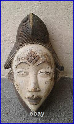 Masque/statue punu du Gabon en Afrique centrale 36 cm. Art africain-Africa art