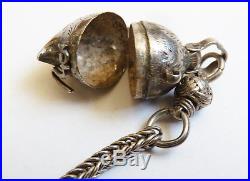 Nécessaire fumeur breloques boites ARGENT chatelaine Chine 19e siècle silver