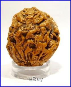 Noix Sculptee Chine Dynastie Qing 19°s. Ancient Chinese Finely Carved Walnut