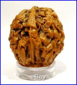 Noix Sculptee Chine Dynastie Qing 19°s. Ancient Chinese Finely Carved Walnut