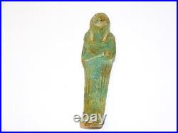 - OUSHEBTI STATUETTE FUNERAIRE EGYPTIENNE en TERRE CUITE EMAILLEE COLLECTION D