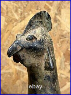 Oiseau, coq bronze, art africain, premier, collection ethnique ancienne