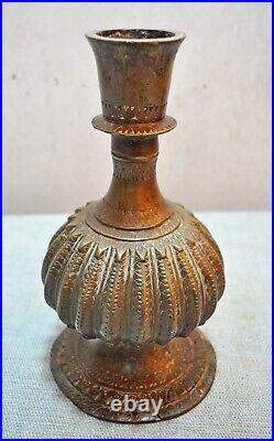 Original Ancien Main Crafted Gravé Laiton Hookah Base de Pot