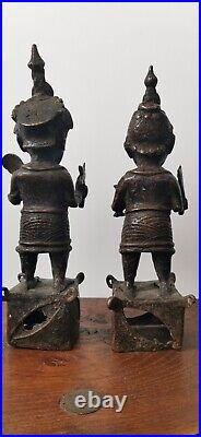 Paire De Statuettes Gardes Du Palais Du Benin