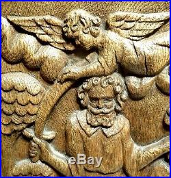 Panneau Relief En Chene Le Sacrifice D'abraham 17° S. Renaissance Oak Panel
