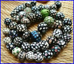 Perles Ancien Verre Murano Antique Fancy Skunk Dot Venetian African Trade Beads