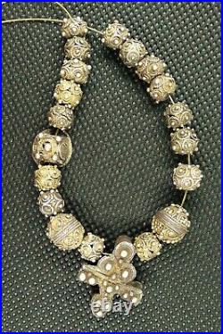 Perles Argent Collier Ancien Afrique Antique Mauritanian Silver Wedding Beads