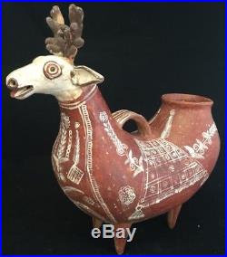 Peruvian Pottery Vessel Deer Mochica Peru Perou Céramique Inca Terre Cuite