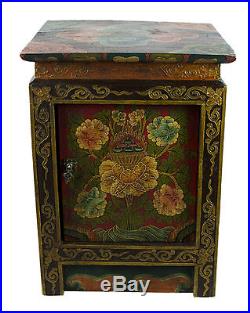 Petite console -Chevet-51X39cm-Meuble tibetain peint à la main-Joyau -4233