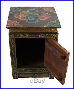 Petite console -Chevet-51X39cm-Meuble tibetain peint à la main-Joyau -4233